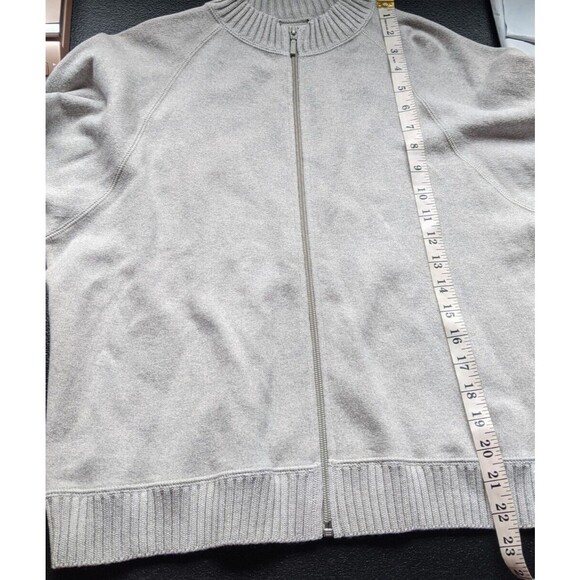 Vintage Eddie Bauer Women's Sweater Gray Full Zip 100% Cotton Made In USA Large - Picture 5 of 12